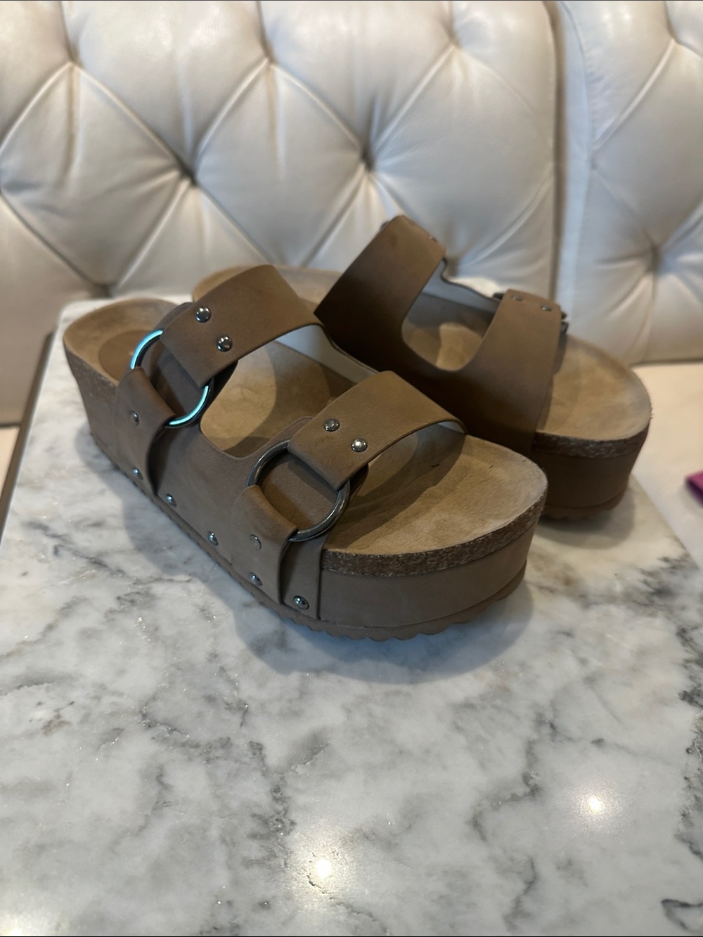 Women’s Chunky Platform Slide Sandals - Brown